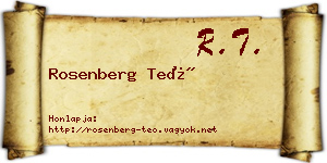 Rosenberg Teó névjegykártya